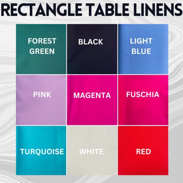 rectangle linens for rent