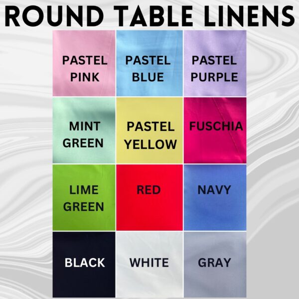 ROUND LINENS FOR RENT
